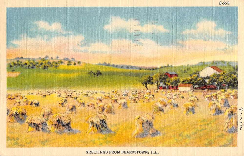 Beardstown Illinois Hay Farm Greeting Antique Postcard K96195 Mary L