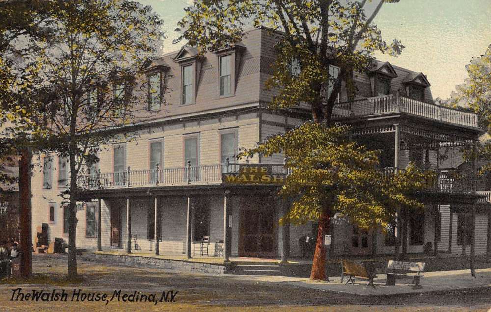 Medina New York Walsh House Street View Antique Postcard K96283 Mary