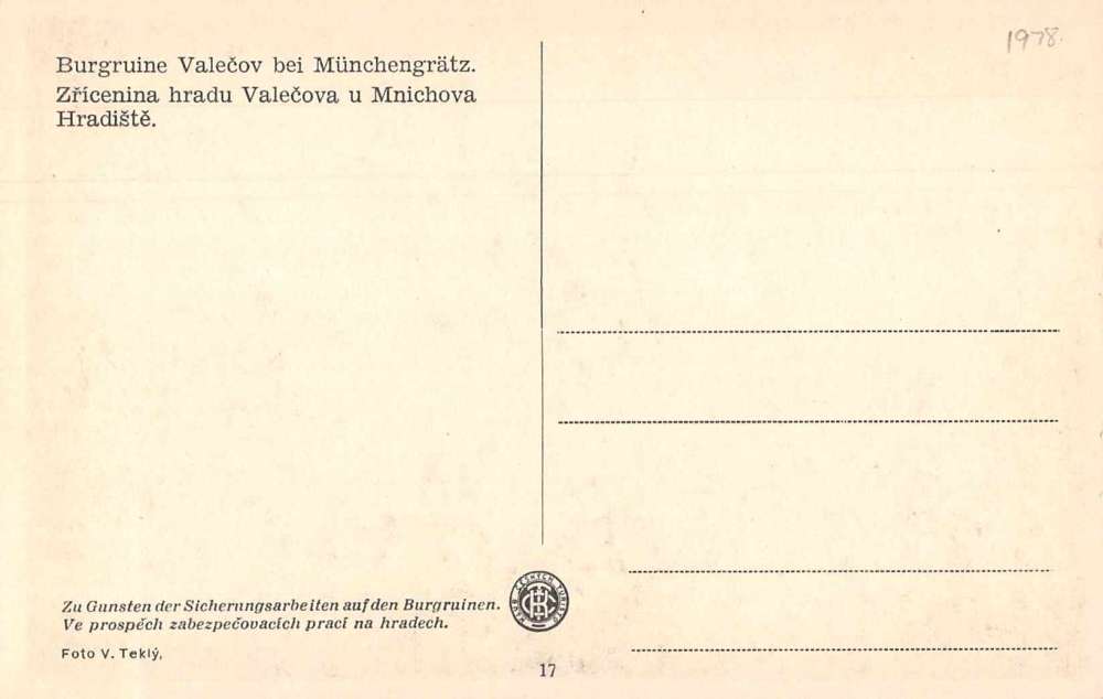 Czech Slovakia Valecova Castle Ruins Scenic View Antique Postcard J77516 - Image 2