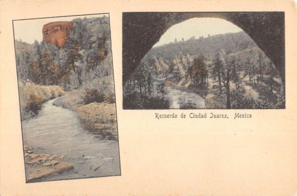 Ciudad Juarez Mexico Scenic Multiview River Antique Postcard K97914