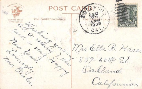 New Year Greetings Children Angel Stars Souvenir Antique Postcard K97934 - Image 2