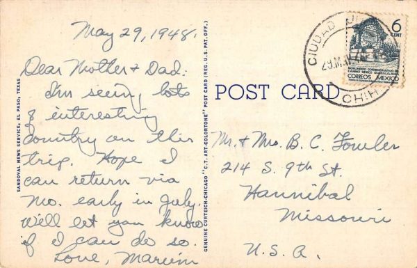 Juarez Mexico Avenue By Night Linen Antique Postcard K97972 - Image 2