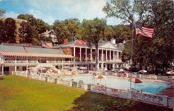 Bedford Pennsylvania Springs Hotel Pool View Vintage Postcard K98008