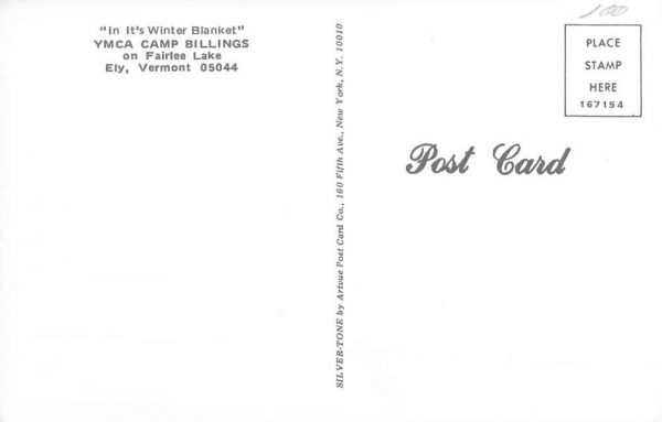 Ely Vermont YMCA Camp Billings Snow Scene Vintage Postcard K98060 - Image 2