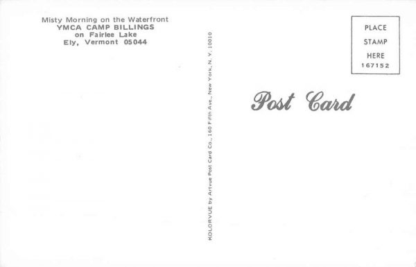 Ely Vermont YMCA Camp Billings Waterfront Vintage Postcard K98061 - Image 2