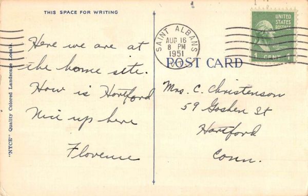 Highgate Center Vermont Scenic Street Scene Greeting Antique Postcard K98063 - Image 2