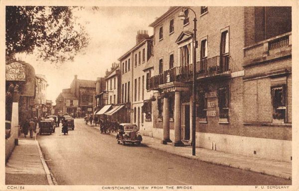 Christchurch England UK View From Bridge Antique Postcard K98122