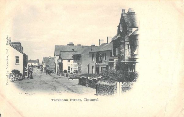 Tintagel England UK Trevenna Street Scene Historic Bldgs Antique Postcard K98144