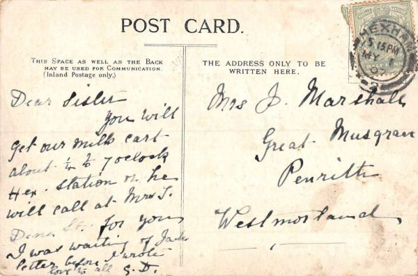 Hexham England UK St John Lee Church Graveyard Antique Postcard K98148 - Image 2
