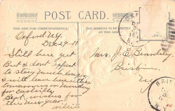 Group Of 4 Bew Years Best Wishes Flower Winsch Antique Postcards K98164 - Image 8