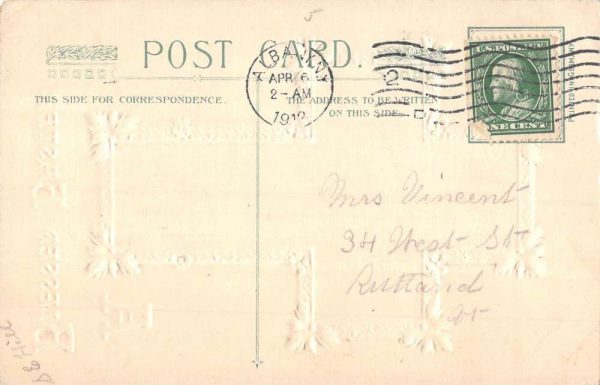 Group Of 4 Easter Greetings Religious Cross Winsch Antique Postcards K98166 - Image 2