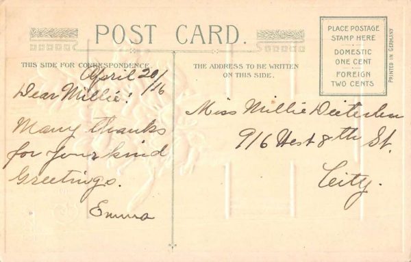 Group Of 4 Happy Easter Cross Flower Winsch Antique Postcards K98167 - Image 6