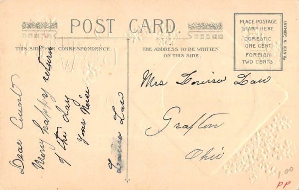 Group Of 4 Best Birthday Wishes Flower Scene Winsch Antique Postcards K98169 - Image 2