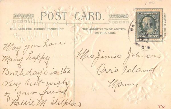 Group Of 4 Best Birthday Wishes Flower Scene Winsch Antique Postcards K98169 - Image 4