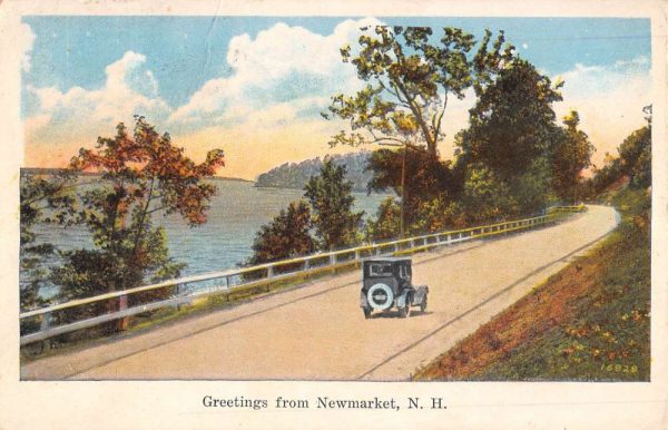 Newmarket New Hampshire Scenic Street View Waterfront Vintage Postcard K98184