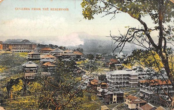 Culebra Cut Panama View from the Reservoir Antique Postcard J78005