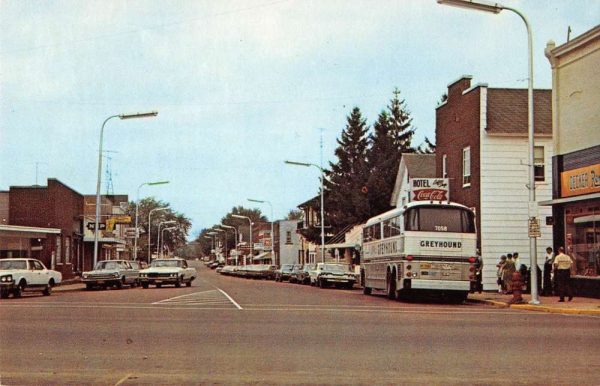 Abbotsford Wisconsin Main Street Scene Coca Cola Sign Vintage Postcard K98192