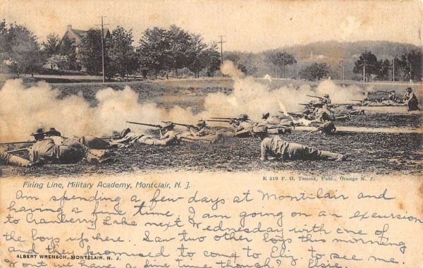 Montclair New Jersey Firing Line Military Academy Antique Postcard K98315
