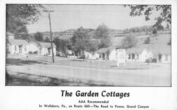 Wellsboro Pennsylvania Garden Cottage Street View Antique Postcard K98326