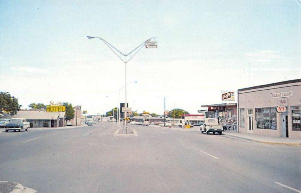 Socorro New Mexico US Highway Thru Town Street View Vintage Postcard K98377
