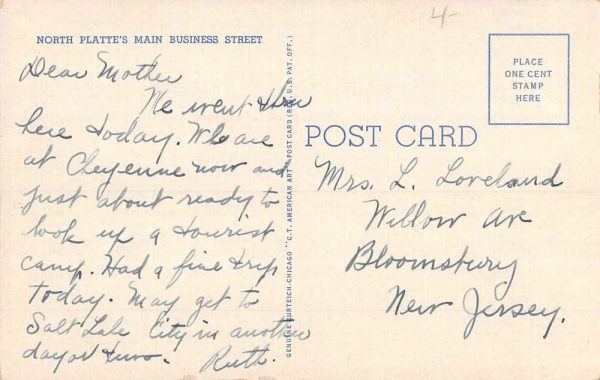 North Platte Nebraska Dewey Street Scene Looking North Antique Postcard K98420 - Image 2
