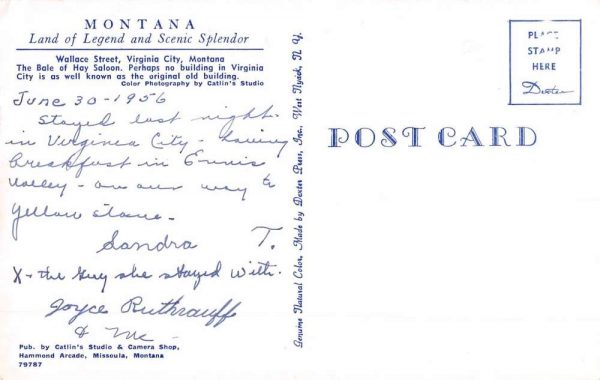 Virginia City Montana Wallace Street Scene Saloon Vintage Postcard K98434 - Image 2