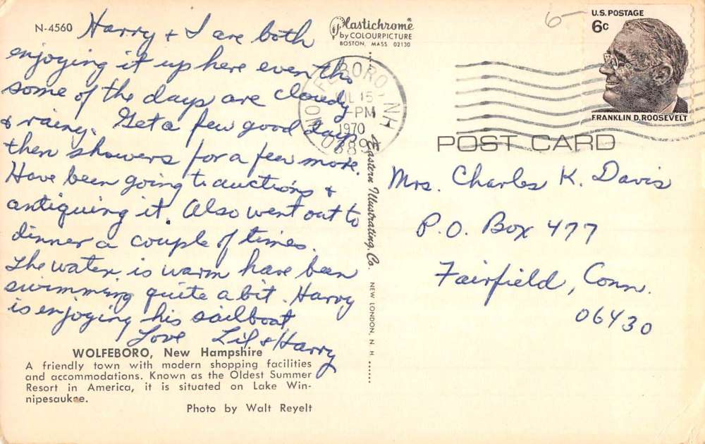 Wolfeboro New Hampshire Street Scene Historic Bldgs Vintage Postcard K98441 - Image 2