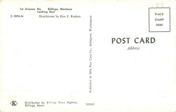 Billings Montana First Avenue Looking East Vintage Postcard K98455 - Image 2
