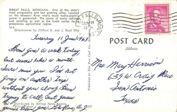 Great Falls Montana City Scenic Multiview Greeting Vintage Postcard K98457 - Image 2