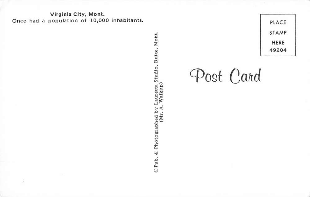 Virginia City Montana Historic Bank Street View Vintage Postcard K98461 - Image 2