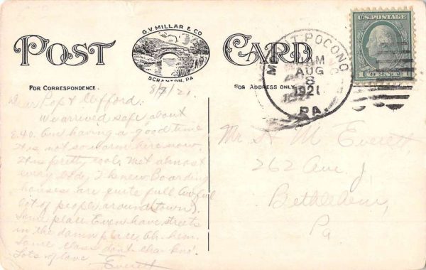 Mt Pocono Pennsylvania Post Office Street View Antique Postcard K98500 - Image 2