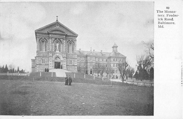 Baltimore Maryland Frederick Rd Monastery Street View Antique Postcard K98528