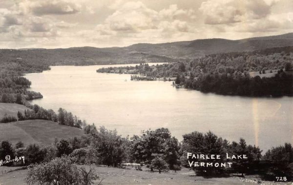 Fairlee Lake Vermont Birdseye View Of City Real Photo Antique Postcard K98538