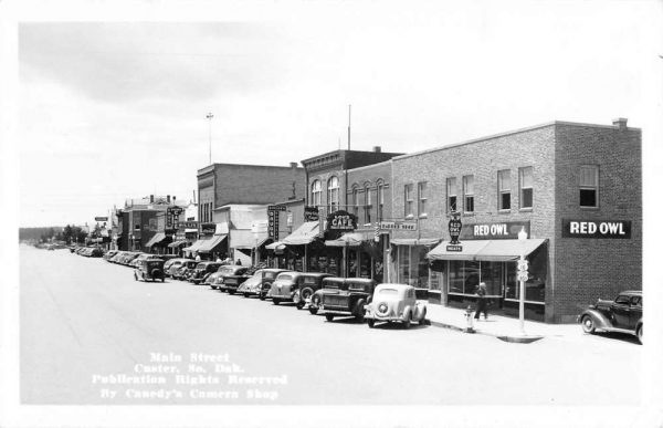 Custer South Dakota Main Street Stores Real Photo Antique Postcard K98572