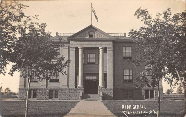 Cooperstown North Dakota High School Real Photo Antique Postcard K98606