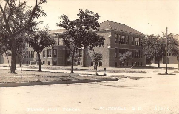 Mitchell South Dakota Junior High School Real Photo Antique Postcard K98624