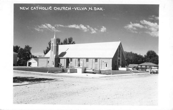 velva North Dakota New Catholic Church Real Photo Antique Postcard K98695