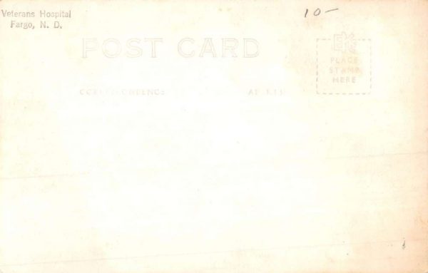 Fargo North Dakota Veterans Hospital Real Photo Antique Postcard K98697 - Image 2