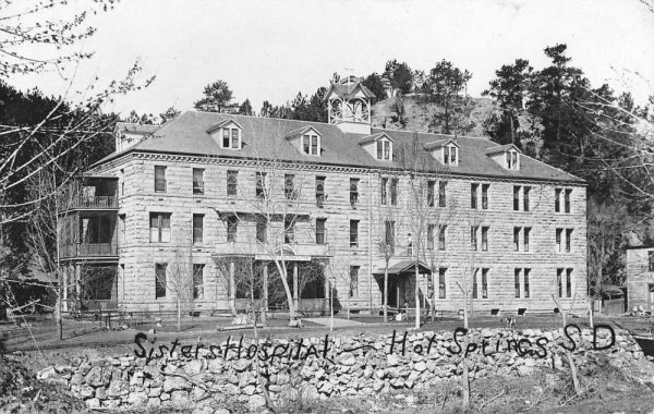 Hot Springs South Dakota Sisters Hospital Real Photo Antique Postcard K98727