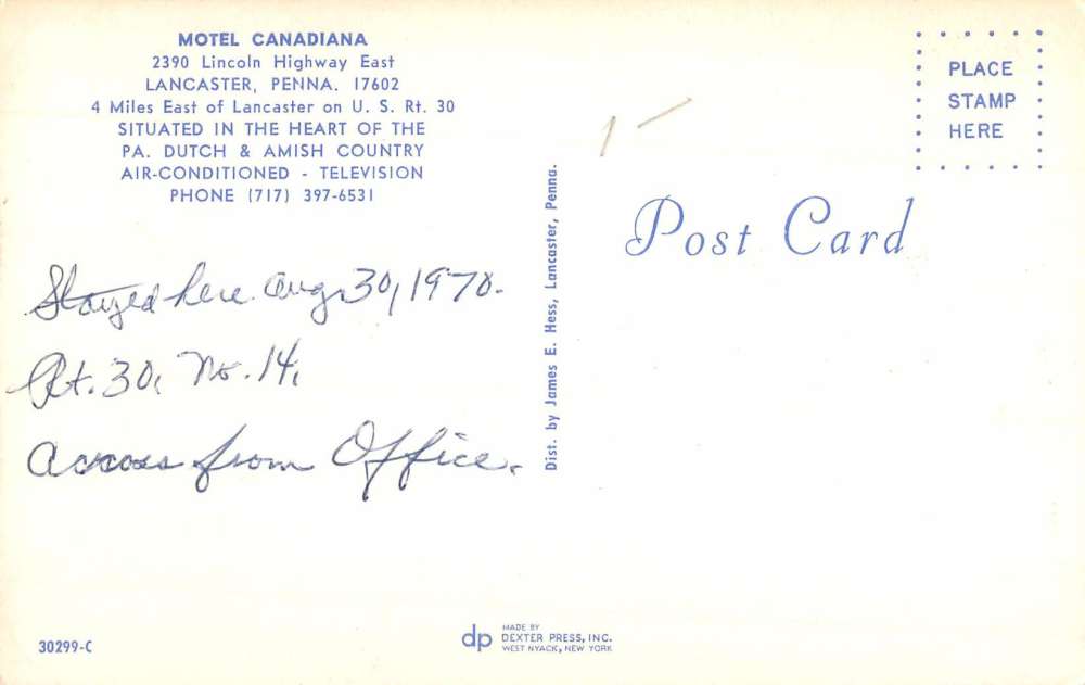 Lancaster Pennsylvania Motel Canadiana Multiview Vintage Postcard K98749 - Image 2