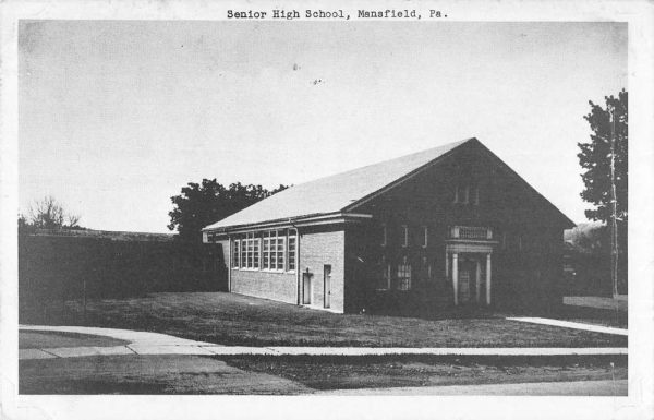 Mansfield Pennsylvania Senior High School Street View Antique Postcard K98781