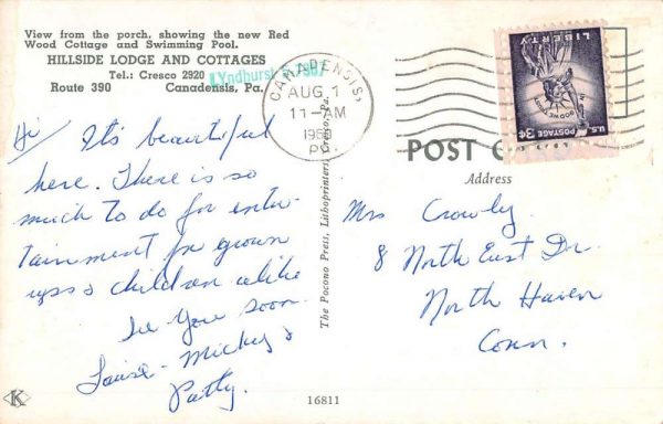 Canandensis Pennsylvania Hillside Lodge And Cottages Vintage Postcard K98786 - Image 2