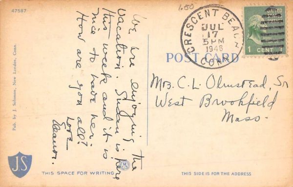 Crescent Beach Connecticut Scenic Multiview Linen Vintage Postcard K98792 - Image 2