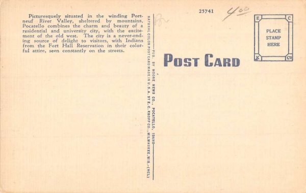 Pocatello Idaho Union Depot Street View Antique Postcard K98865 - Image 2