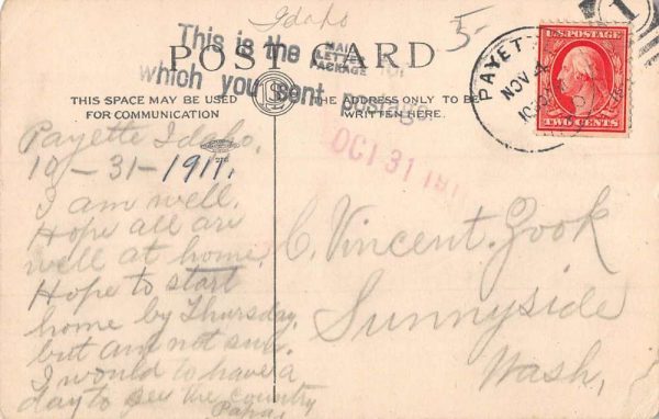 Fayette Idaho High School Street View Antique Postcard K98870 - Image 2