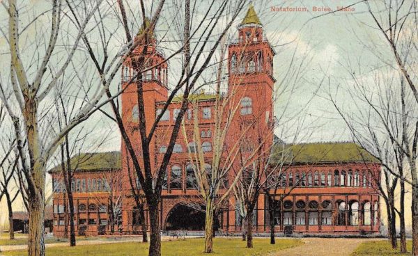 Boise Idaho Natatorium Street View Antique Postcard K98896