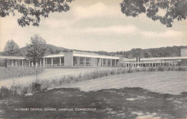 Lakeville Connecticut Salisbury Central School Street View Antique Postcard K98959