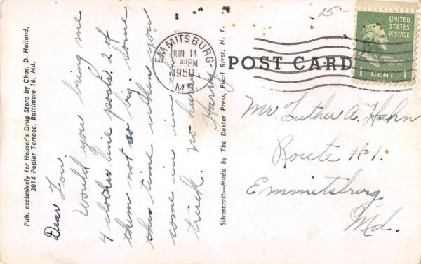 Emmitsburg Maryland Elias Evangelical Lutheran Church Antique Postcard K98974 - Image 2