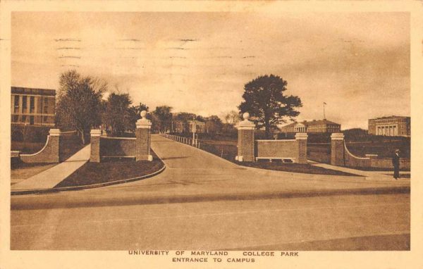 College Park Maryland University Entrance Antique Postcard K98982