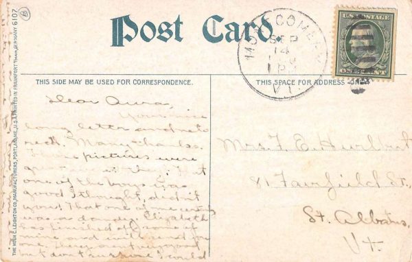 Highgate Springs Vermont Rustice Path Scenic View Antique Postcard K98988 - Image 2